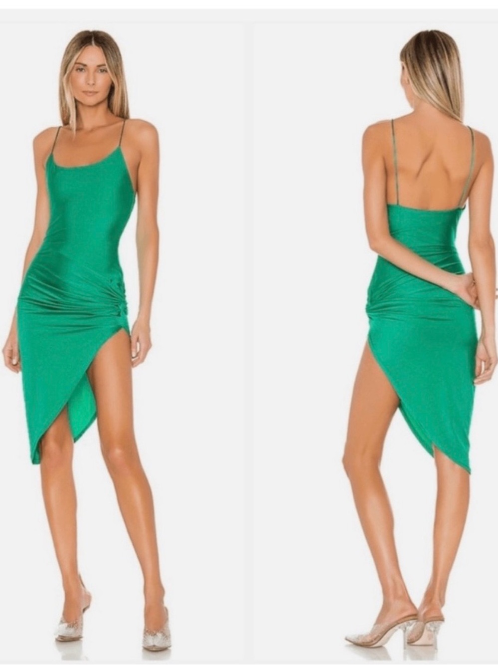 superdown Emerald Green Asymmetric Slip Dress